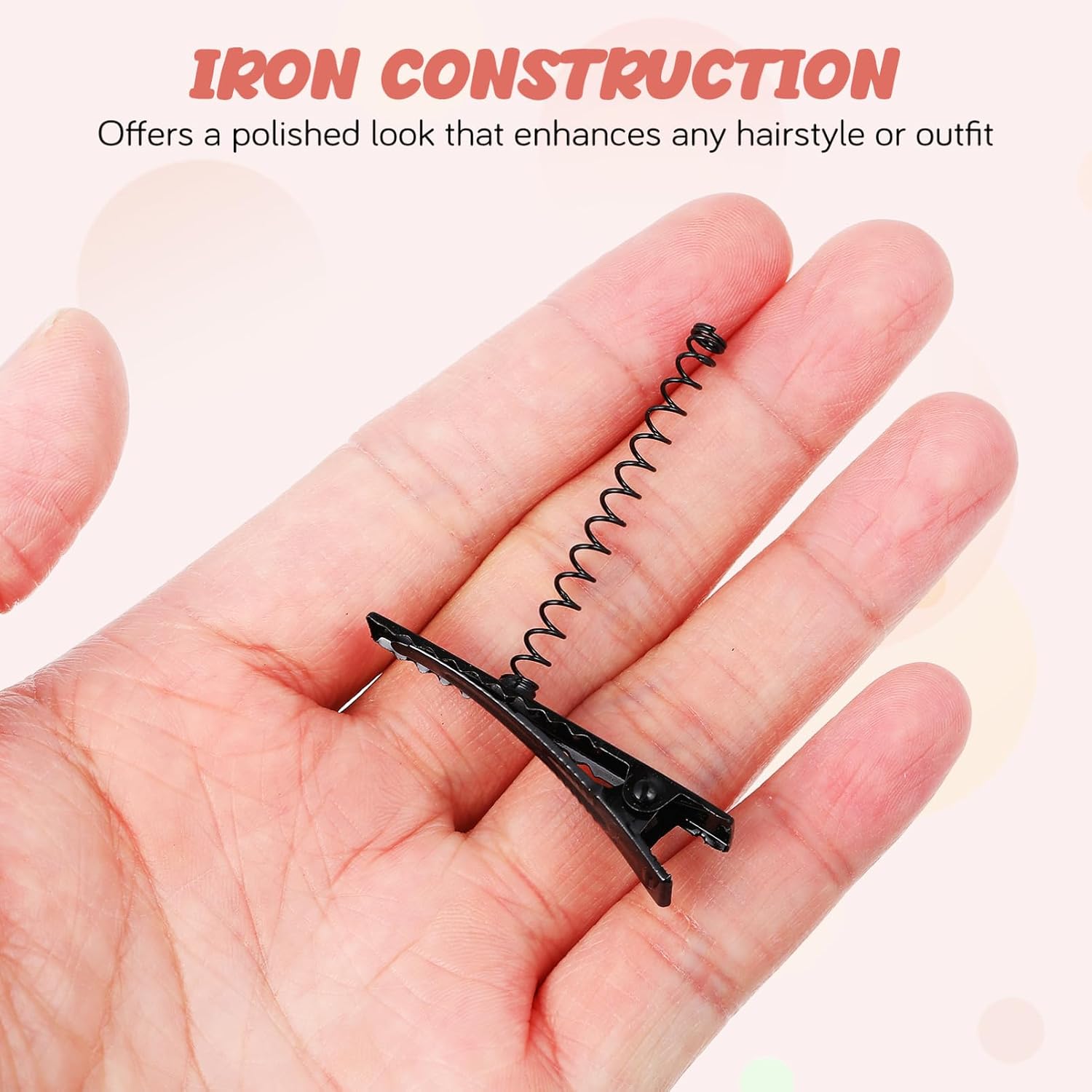 Abaodam 100 Pcs Metal Duck Bill Hair Clips DIY Hairpins Barrettes with Spring for Halloween Christmas DIY Accessories Home School