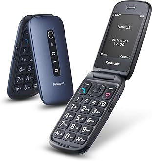 Panasonic KX-TU550EXC 4G Essentials Clamshell Mobile Phone for Elderly, 1.2MP Camera, Senior Phone with Large 2.8" Display, 300 Hours Standby Time, Blue