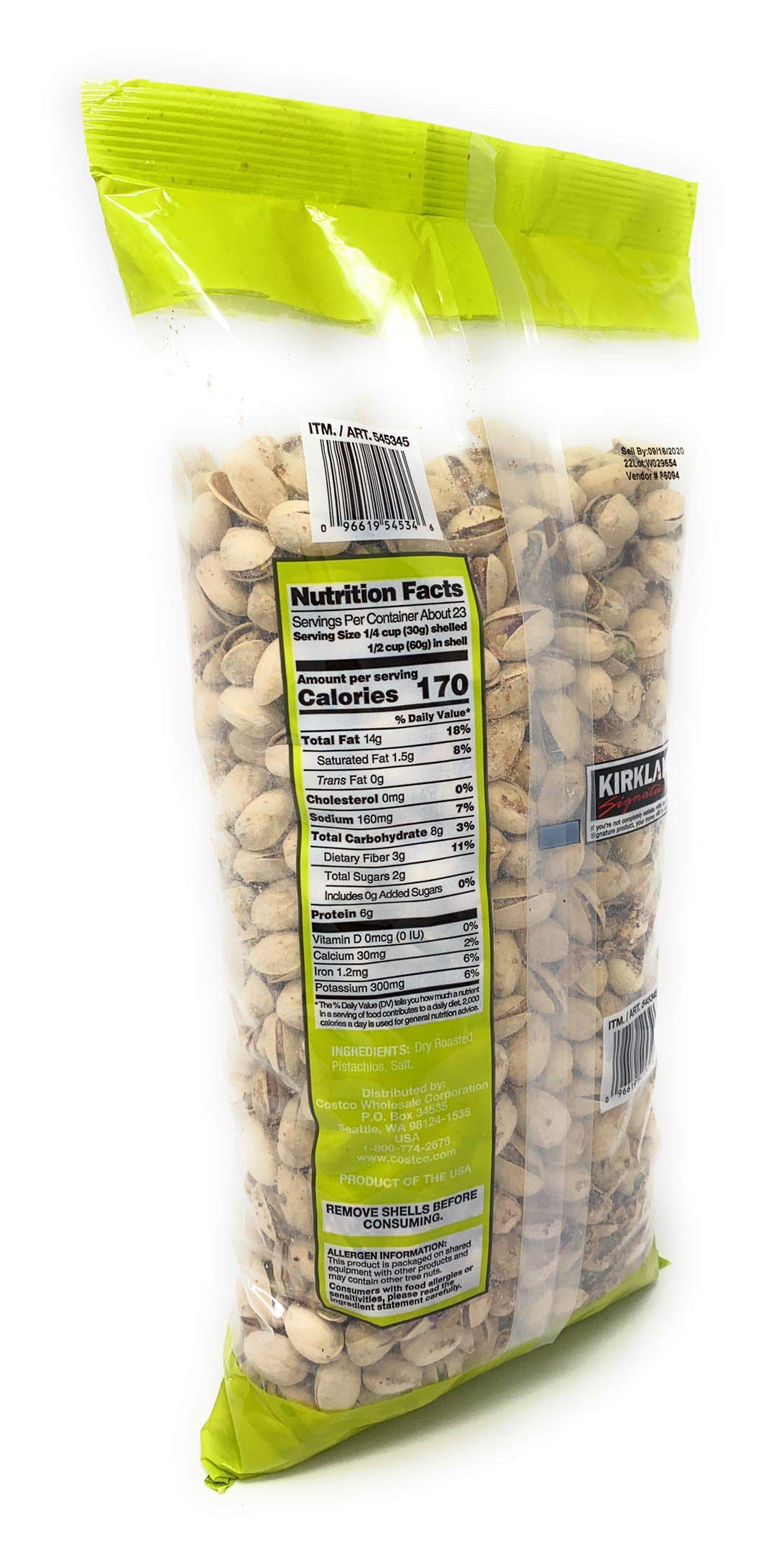 Kirkland Signature California Pistachios 3 lbs Buy Online in United