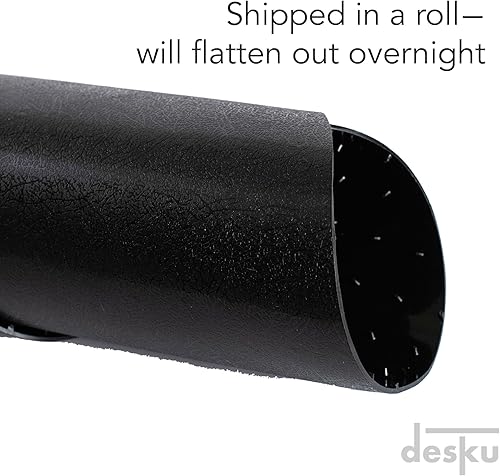 Miniatura 5 de DESKU Flower Power - Tapete para silla de escritorio, PVC resistente para protección del suelo, negro, 48 x 49 pulgadas, fabricado en los Estados