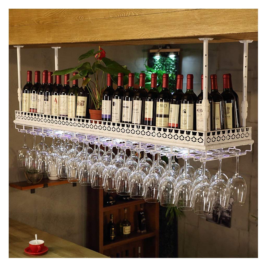 Support à verres à vin de bar au plafond pour une cuisine moderne et conviviale