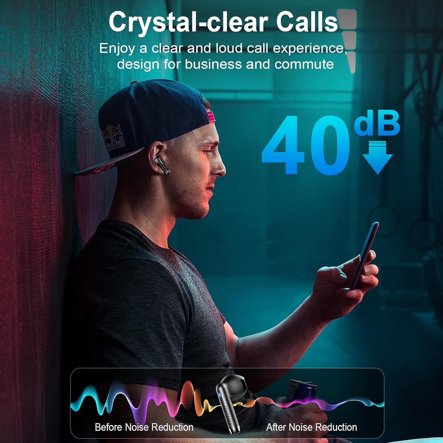 Renimer Cuffie Bluetooth 5.4 2026 Nuovo, Auricolari Wireless con Riduzione del Rumore ENC 4 Microfoni