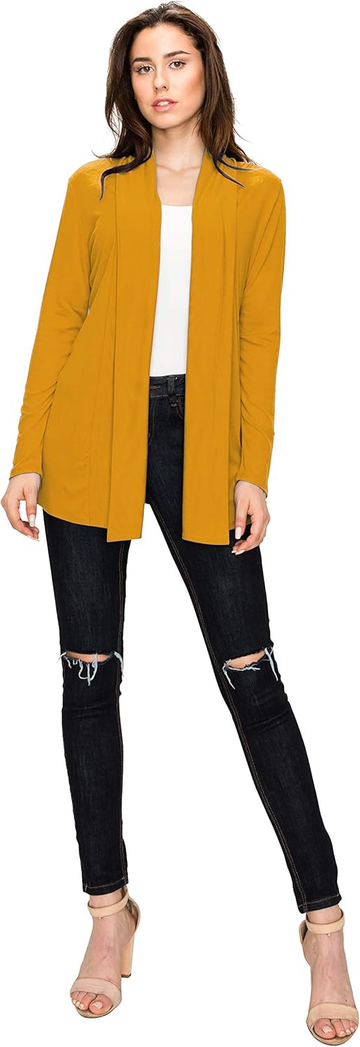 Womens Open Draped Knit Shawl Cardigan - Made in USA