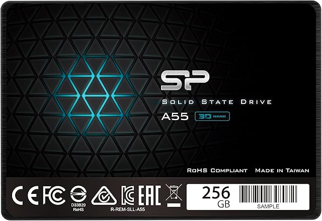 Silicon Power 256GB SSD 3D NAND A55 SLC Cache Performance Boost SATA III 2.5" Internal Solid State Drive (SP256GBSS3A55S25)