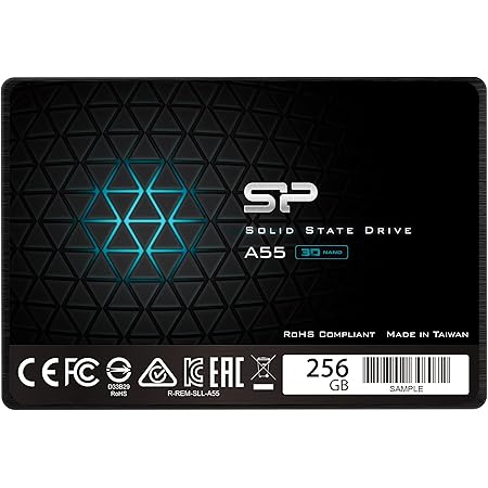 Silicon Power 256GB SSD 3D NAND A55 SLC Cache Performance Boost SATA III 2.5" Internal Solid State Drive (SP256GBSS3A55S25)