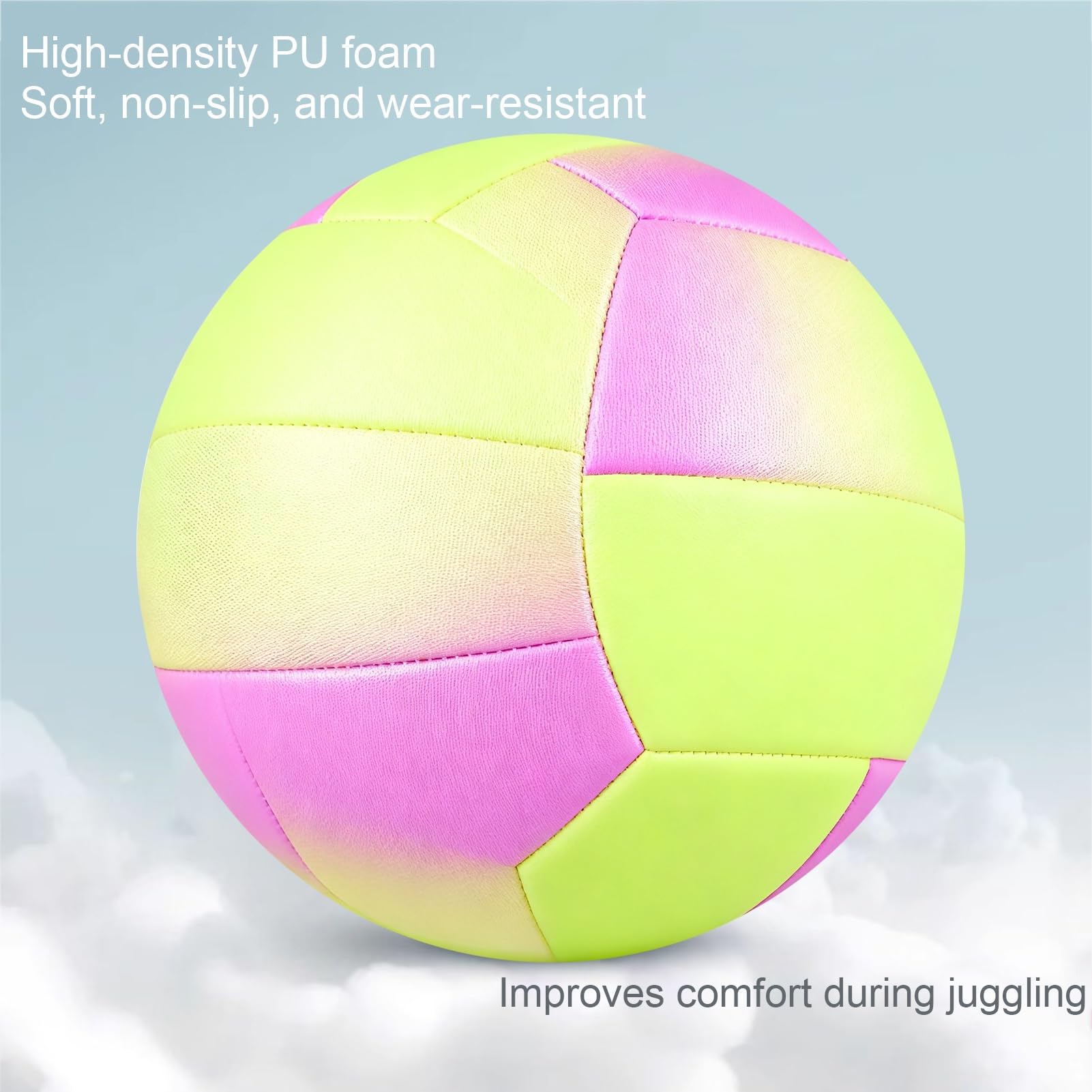 Balón De Voleibol Personalizado Talla Oficial 5 para Interior Y Exterior, Balones De Vóley Suaves Y Ligeros Kit De Voleibol De Playa con Texto para Niños Adolescentes Adultos(Yellow)