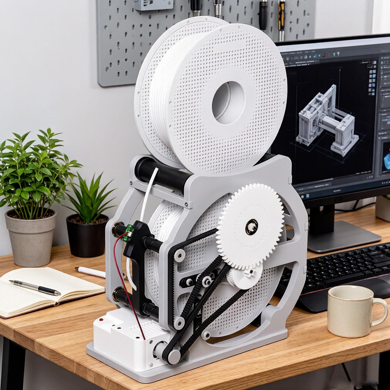 Nawijacz szpuli filamentu do drukarki 3D, elektryczny nawijacz materiałów eksploatacyjnych z inteligentnym startem i stopem, paski rozrządu i napędy zębate do szpul 1 kg
