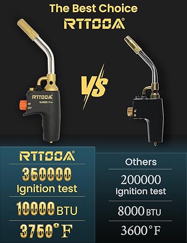 Miniatura 3 de Cabezal de antorcha de propano de alta intensidad, antorcha de arranque de gatillo GJ-4000 Cabezal de antorcha de gas MAPPpropano en culinaria,