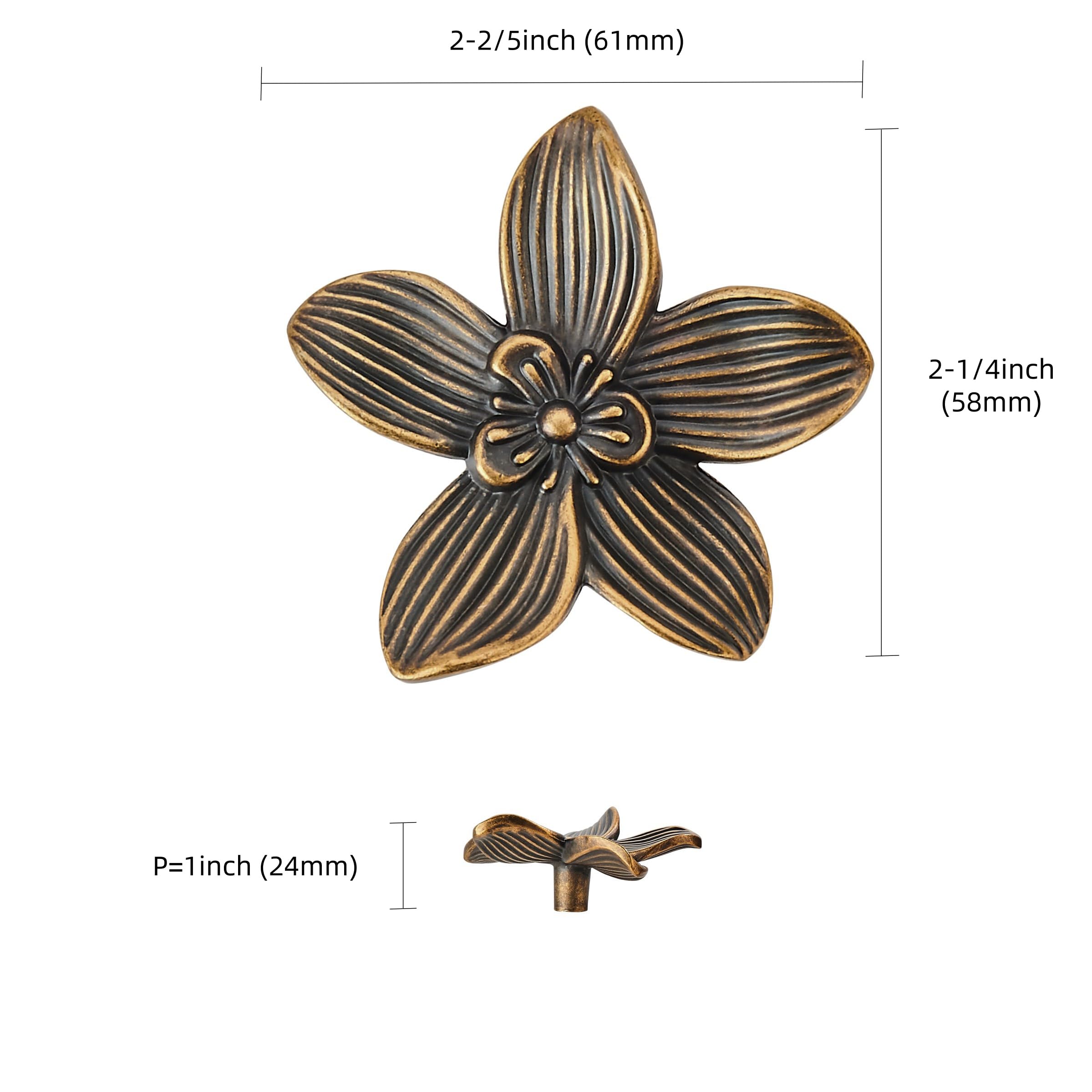 Round Antique English Brass Cabinet Knob - KH492, 61 mm — KHTUMEWARE