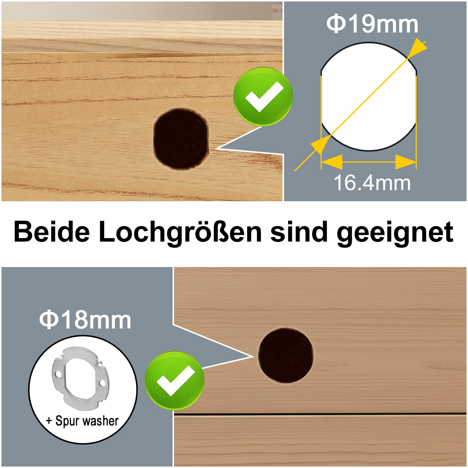 Fingerabdruck Schloss, Eseesmart Briefkastenschloss mit APP Fingerabdruck, Elektronisches Schrankschloss mit 3 Schließzunge, Schubladenschloss für Spind Möbel 20mm