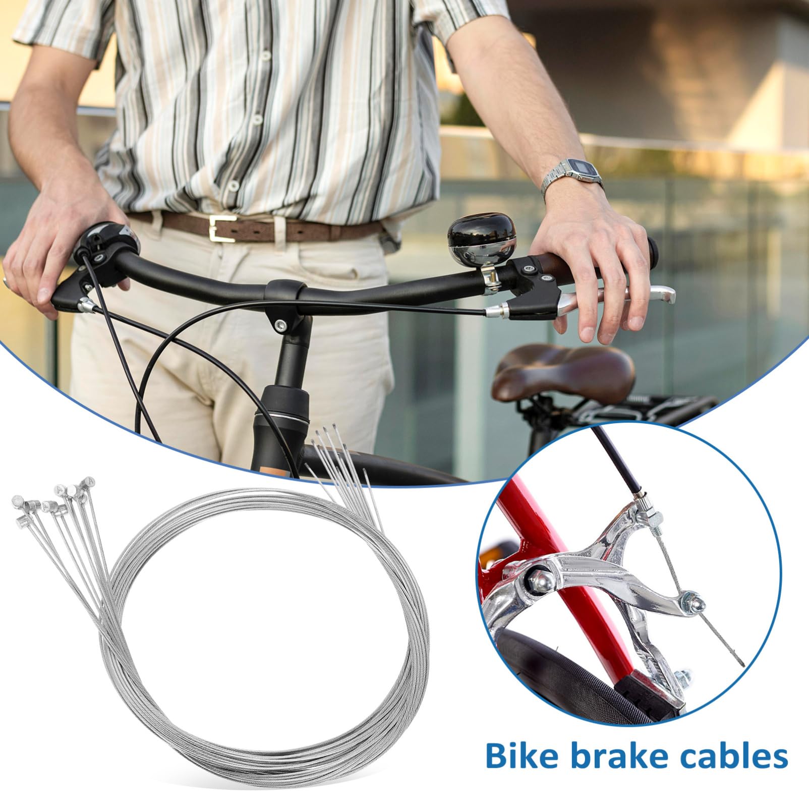 Gatuida Set Cavi Freno Bici Universali 10 Pezzi Cavo Freno Bici Standard Kit Cavo Cambio Bicicletta Sostituzione Interna Linea