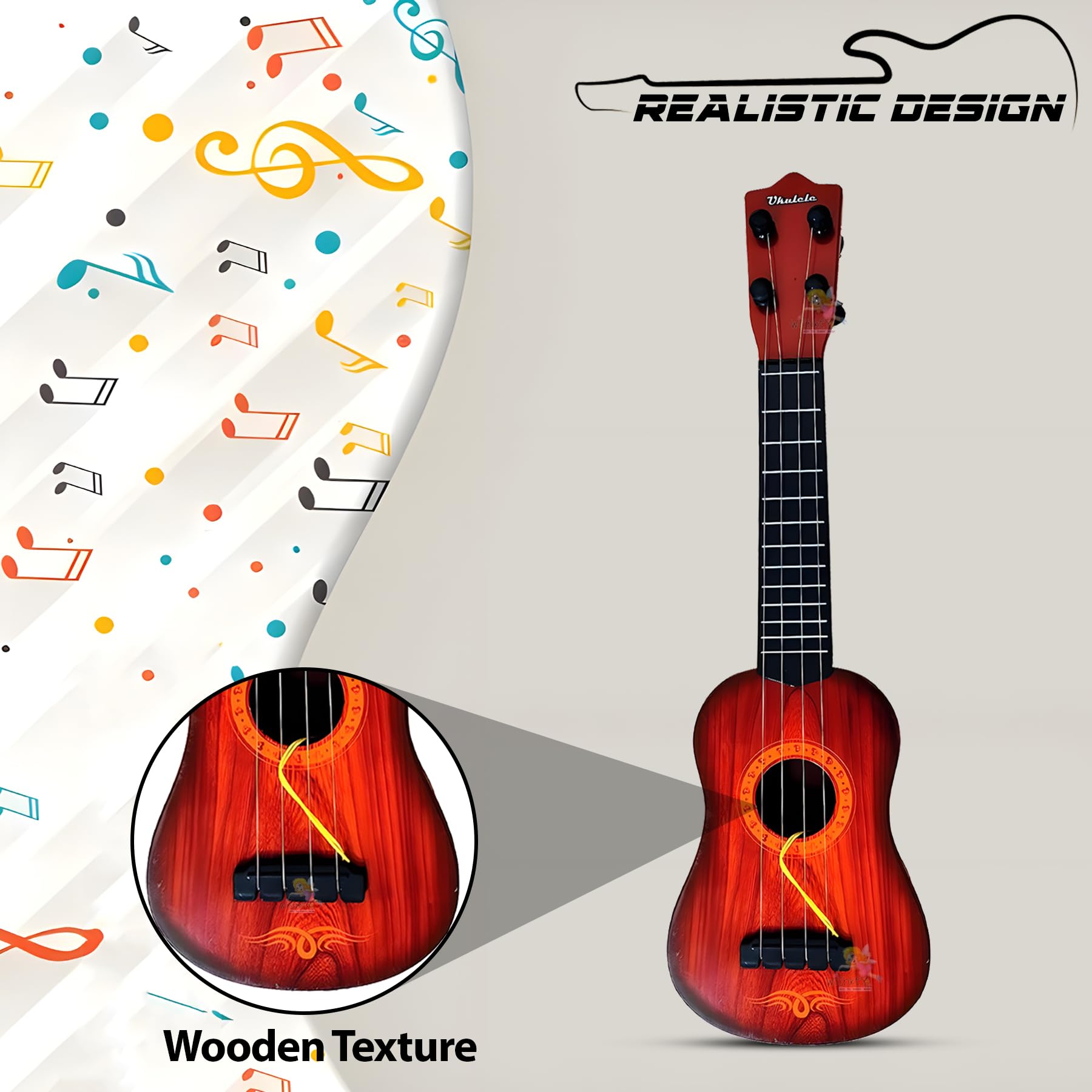 Wishkey 4-String Musical Role Play Guitar for Kids, Perfect Guitar for Beginners Kids, Ages 3,4,5,6, Fun & Educational Toy for Early Music Learning and Development Sound Toy - Image 8 thumbnail