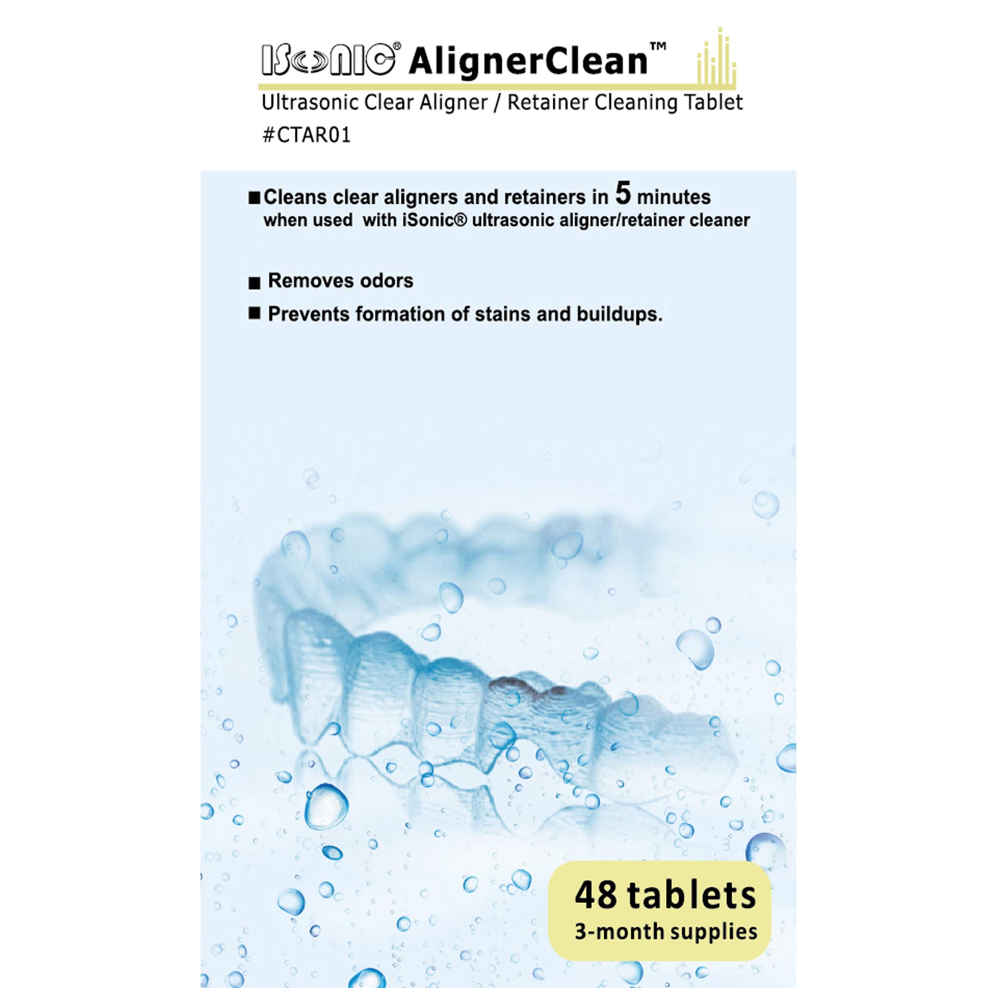iSonic® AlignerClean CTAR01x4, Ultrasonic Cleaning Tablet for daily