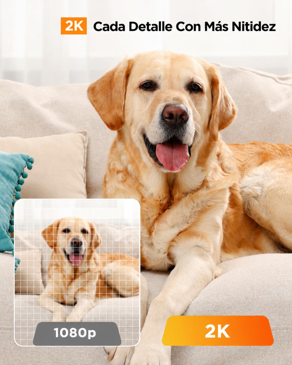 2.4/5G Camara Vigilancia WiFi Interior, 2K 360°PTZ Camara Vigilancia Domicilio WiFi para Bebes/Mascotas/Seguridad, Seguimiento Automático, Visión Nocturna, Audio Bidireccional, Pack 2