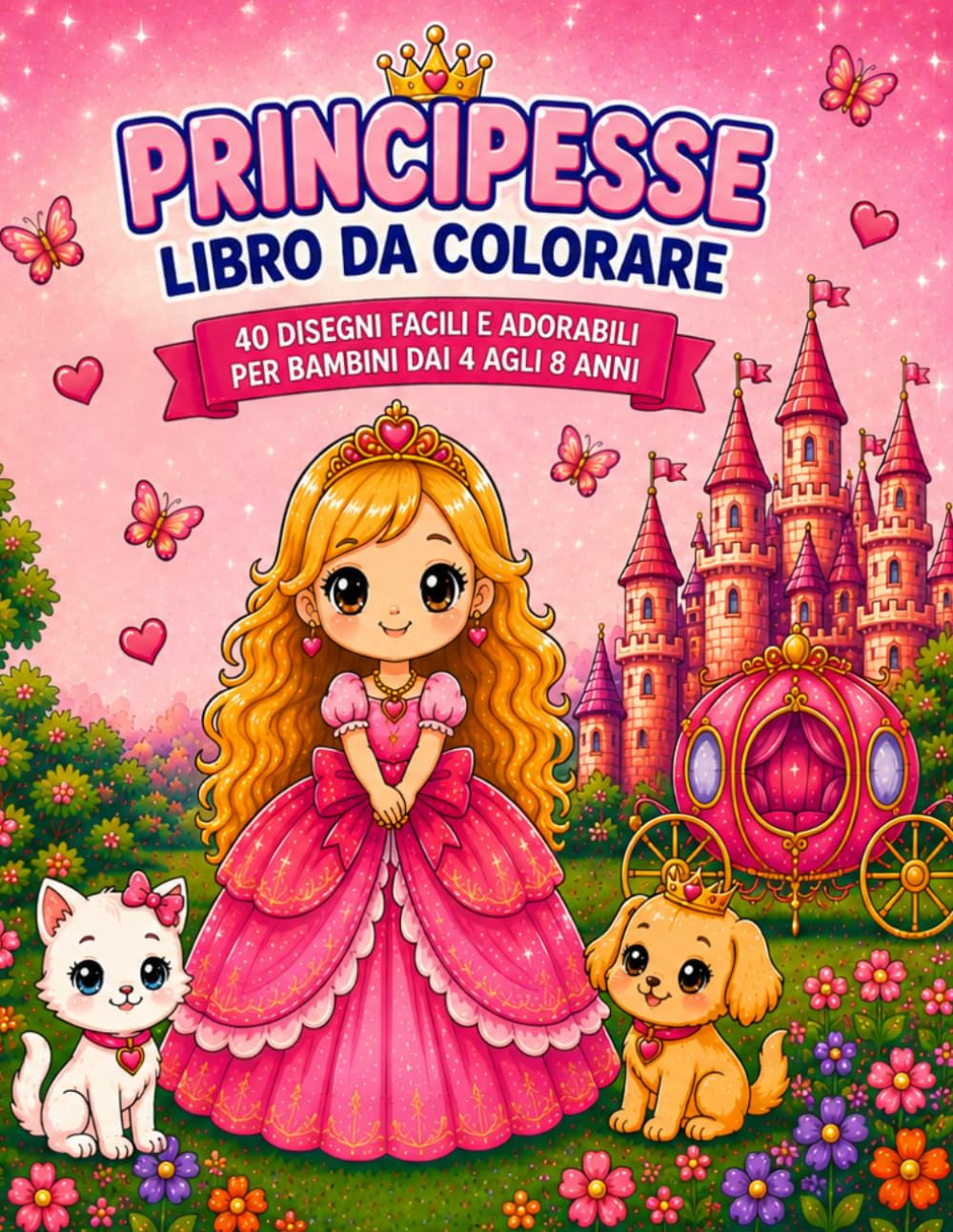 Principesse Libro da Colorare per Bambini: 40 Disegni Facili e Adorabili per Bambini dai 4 agli 8 Anni | Attività Creativa, Divertente e Rilassante
