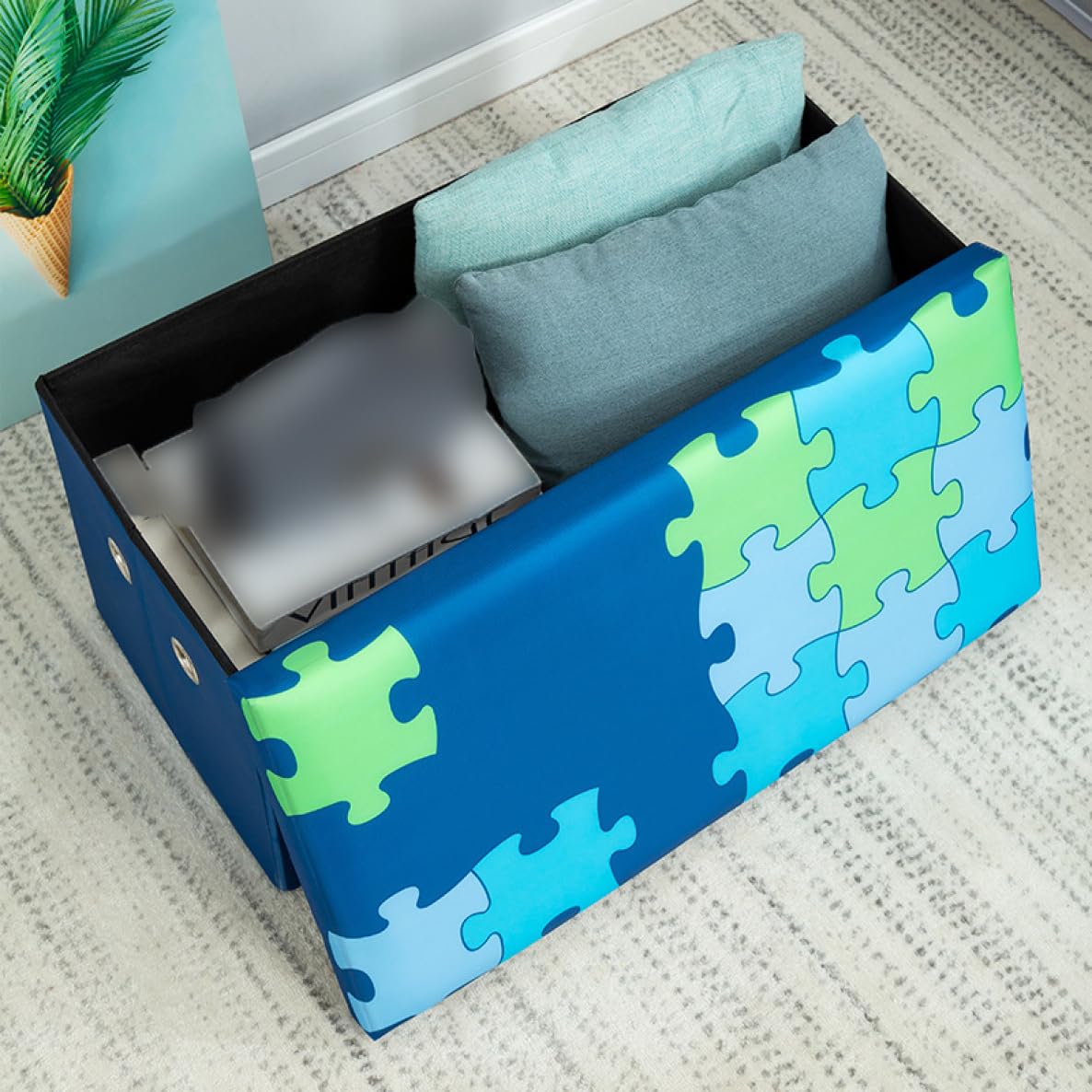 Amazon｜NJNEW オットマン 収納ベンチ 70*35*35 収納スツール 収納