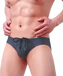 Cuecas de banho masculinas de cintura baixa da Brave Person, cor pura, biquíni 1156