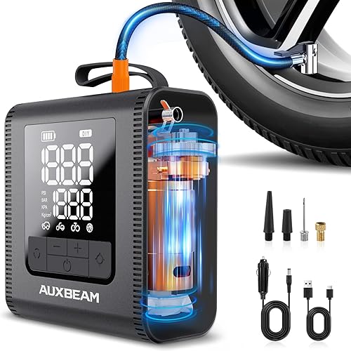 Miniatura 1 de AUXBEAM H4Pro - Inflador de neumáticos portátil, compresor de aire portátil, 150 PSI, 2 en 1, recargable, 5200 mAh, inflador de neumáticos portátil,