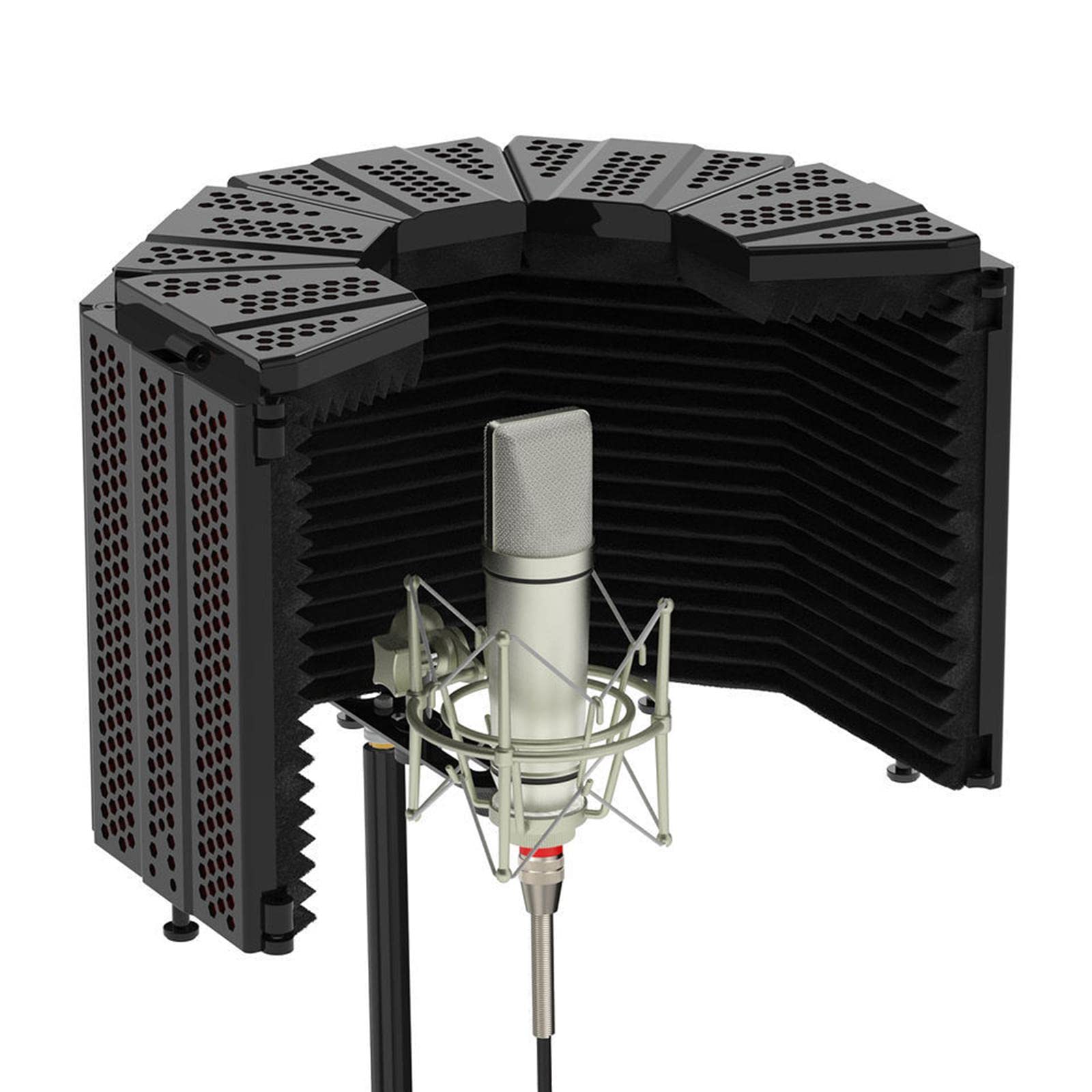 Studio Mikrofon Isolationsschild 5 Windschutz Faltbar Professionell für Studio
