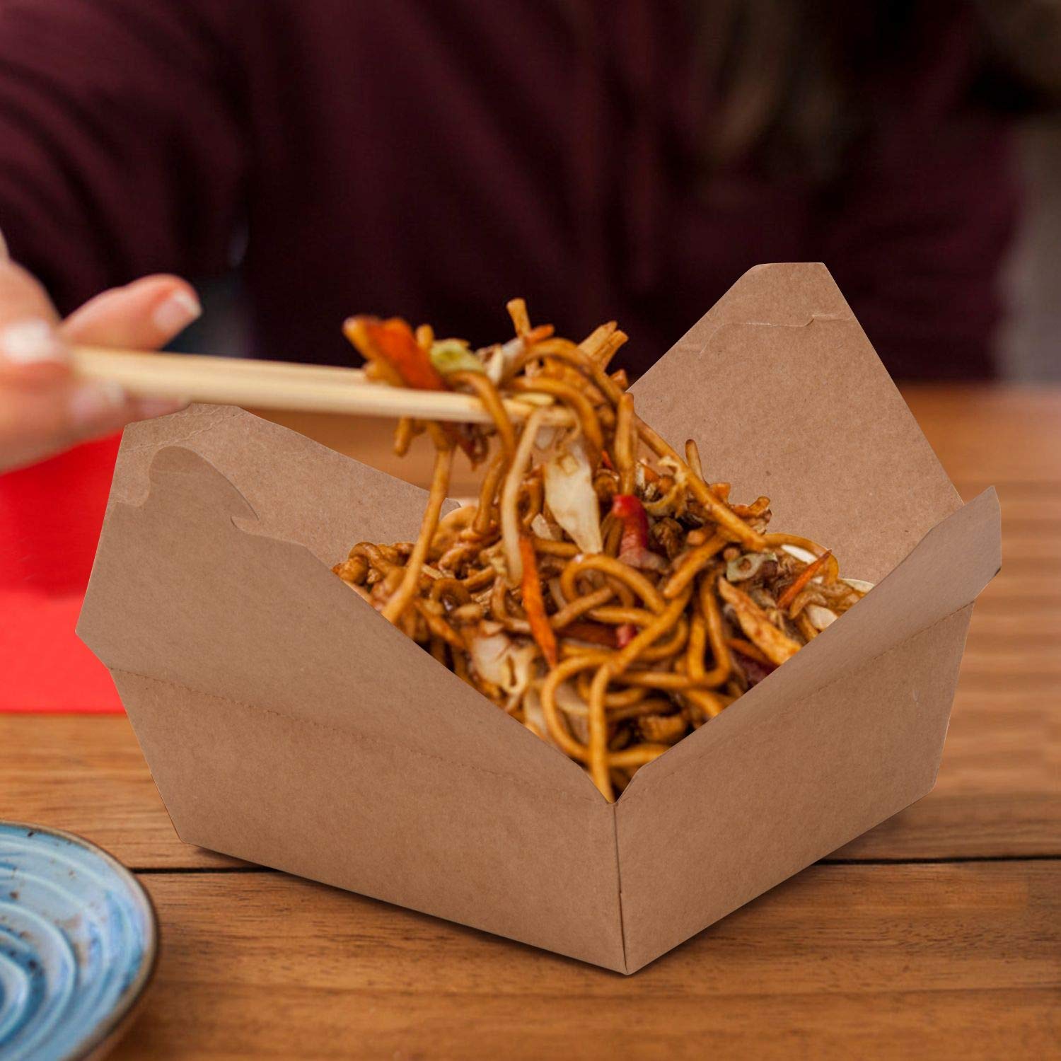 Kaderron 50 Oz Take Out Food Containers (50 Pack) Disposable Kraft Paper Food Container Takeout Box Microwaveble : Industrial & Scientific