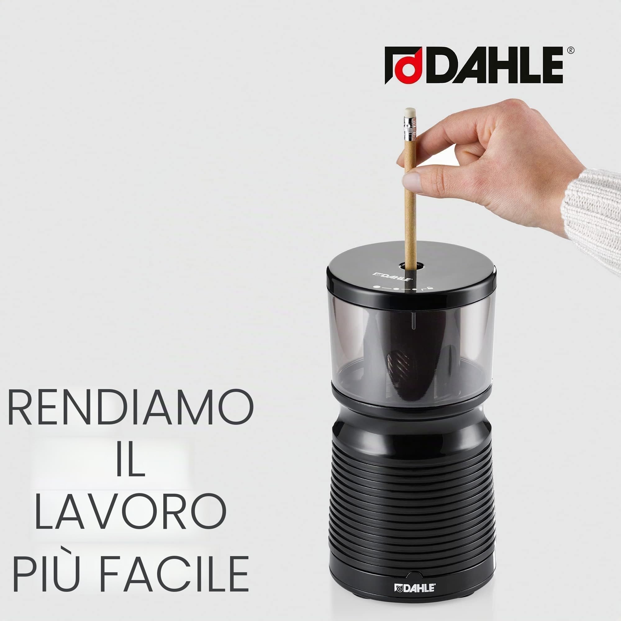 Dahle Affilatrice elettrica 210 (temperamatite per pin diametro 8 mm – 11 mm, a prova di bambino secondo gli standard GS), nero