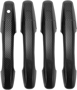 Car Door Handle Cover Trim for Honda Civic 2006-2011 |Side Door Handle Cover| Durable| 1 Set Carbon Fiber Black
