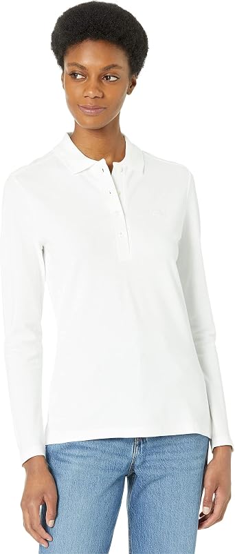 Amazon.com: Lacoste Polo de piqué elástico de manga larga para mujer :  Ropa, Zapatos y Joyería