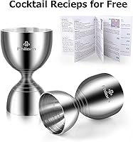 Vista 7 de Philorn Jigger de campana para bartending, jigger de cóctel de 2 onzas, 1 onza con medidas en el interior, medidor de tiro de acero inoxidable 304