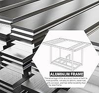 Vista 9 de Mesa para fogata de propano de 44 pulgadas, 50000 BTU rectangular para exteriores, fogata de gas para exteriores, mesa de aluminio de mimbre marrón