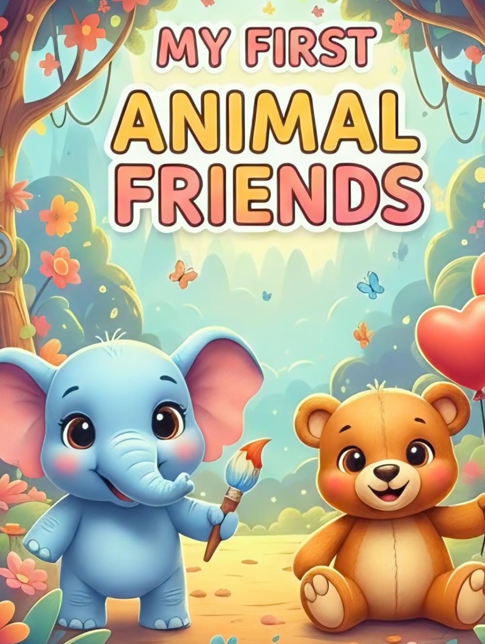 MY FIRST ANIMAL FRIENDS: Cute and Simple Coloring Book for Toddlers with Bold Lines
