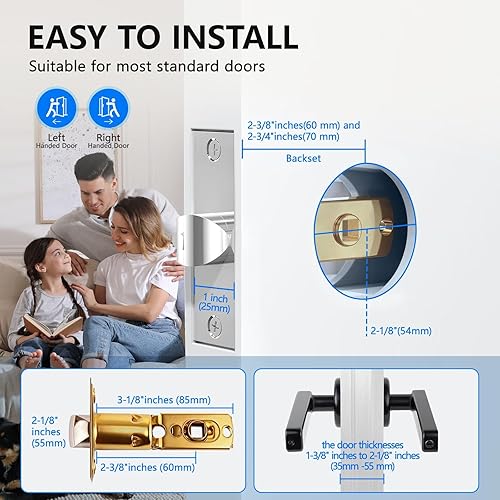 Miniatura 9 de Cerradura inteligente de puerta de huella dactilar, tarjeta IC, aplicación móvil, cerradura de puerta de entrada sin llave, para hogar, hotel,