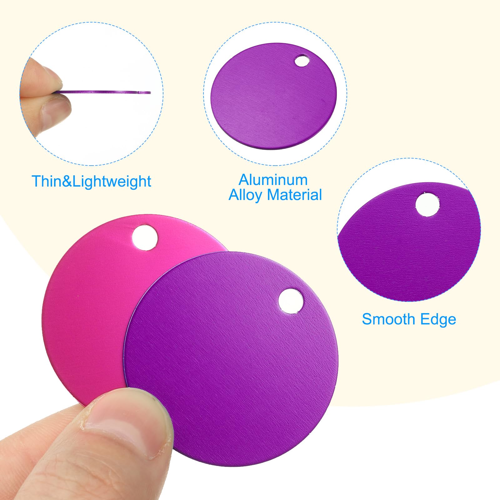 PATIKIL Aluminum Blank Tags 1.4 Inch - Image 4