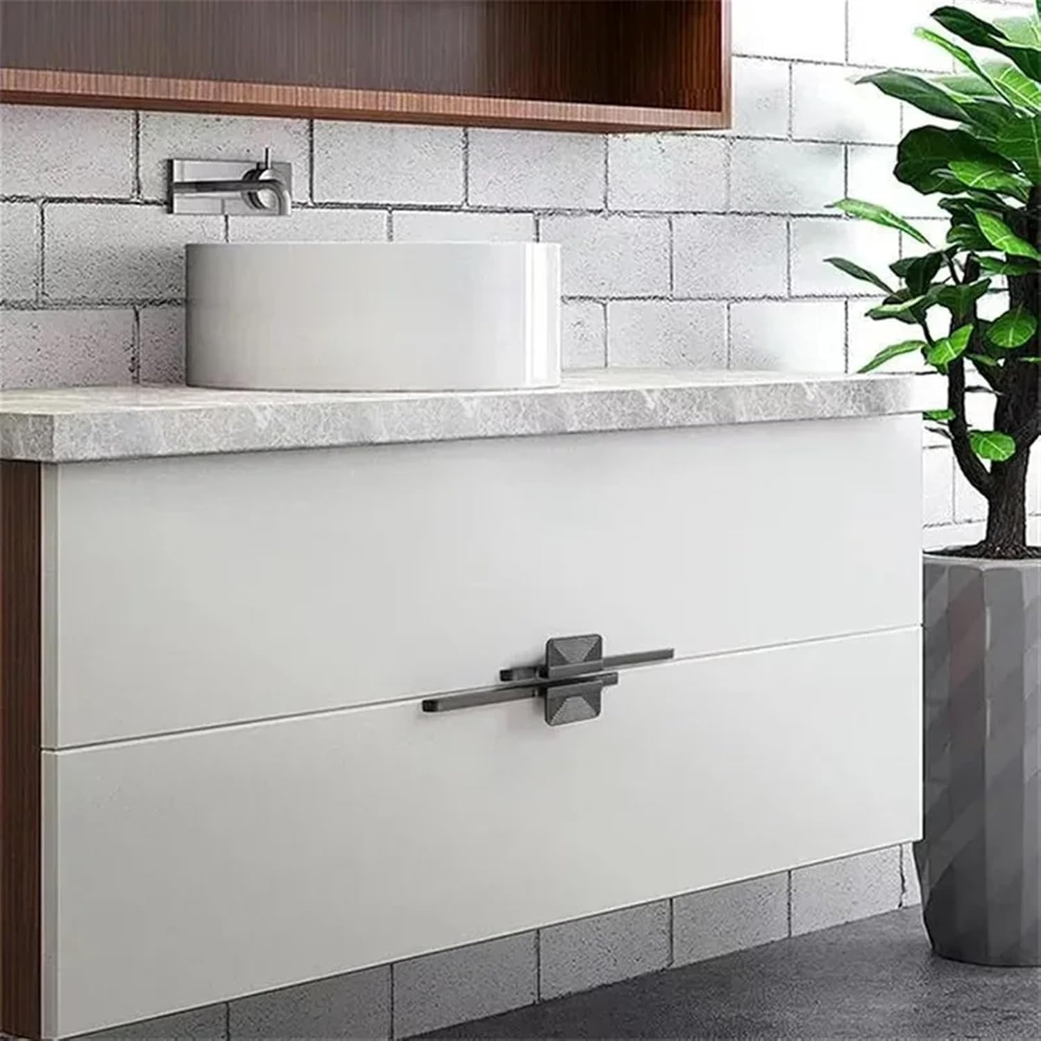 Modern Golden Gray Square Counter Furniture Cabinet Door Drawer Pulls Kitchen Cupboard Door Handle Wardrobe Handles Hardware 1Pcs (Color : Pearl Grey 288mm)