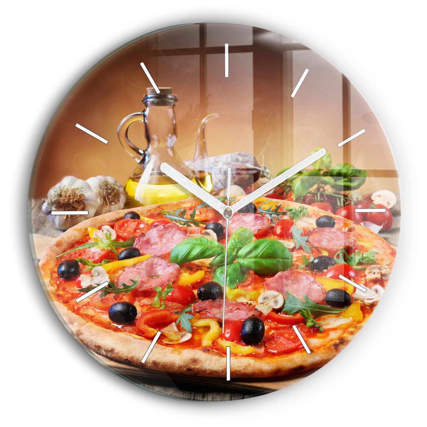 Horloge en Verre 30 cm Wallfluent pour une Cuisine Moderne et Silencieuse