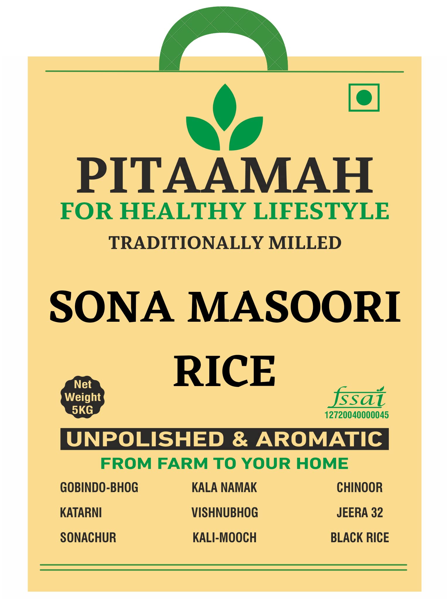 Pitaamah Sona Masoori Rice | 5kg Bag | Unpolished Rice | Aged Rice | Directly from Farmers (B09XY34FTS) Amazon Price History, Amazon Price Tracker
