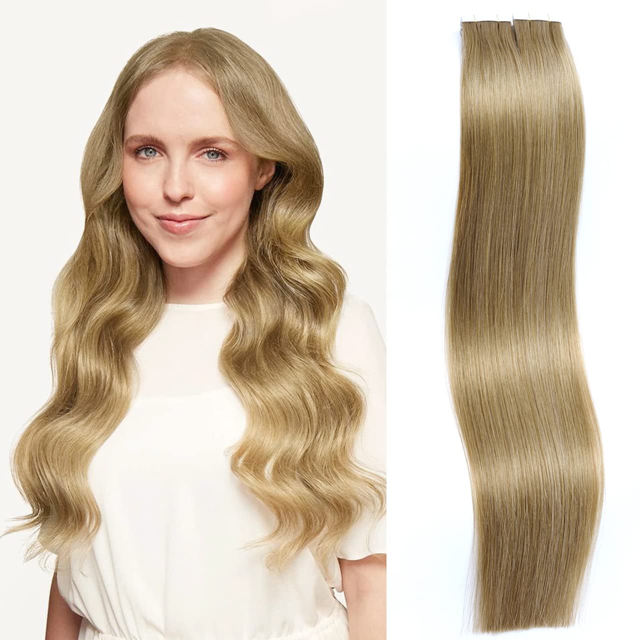 Lacerhair Human Hair Tape in Extensions PU Skin Weft Light