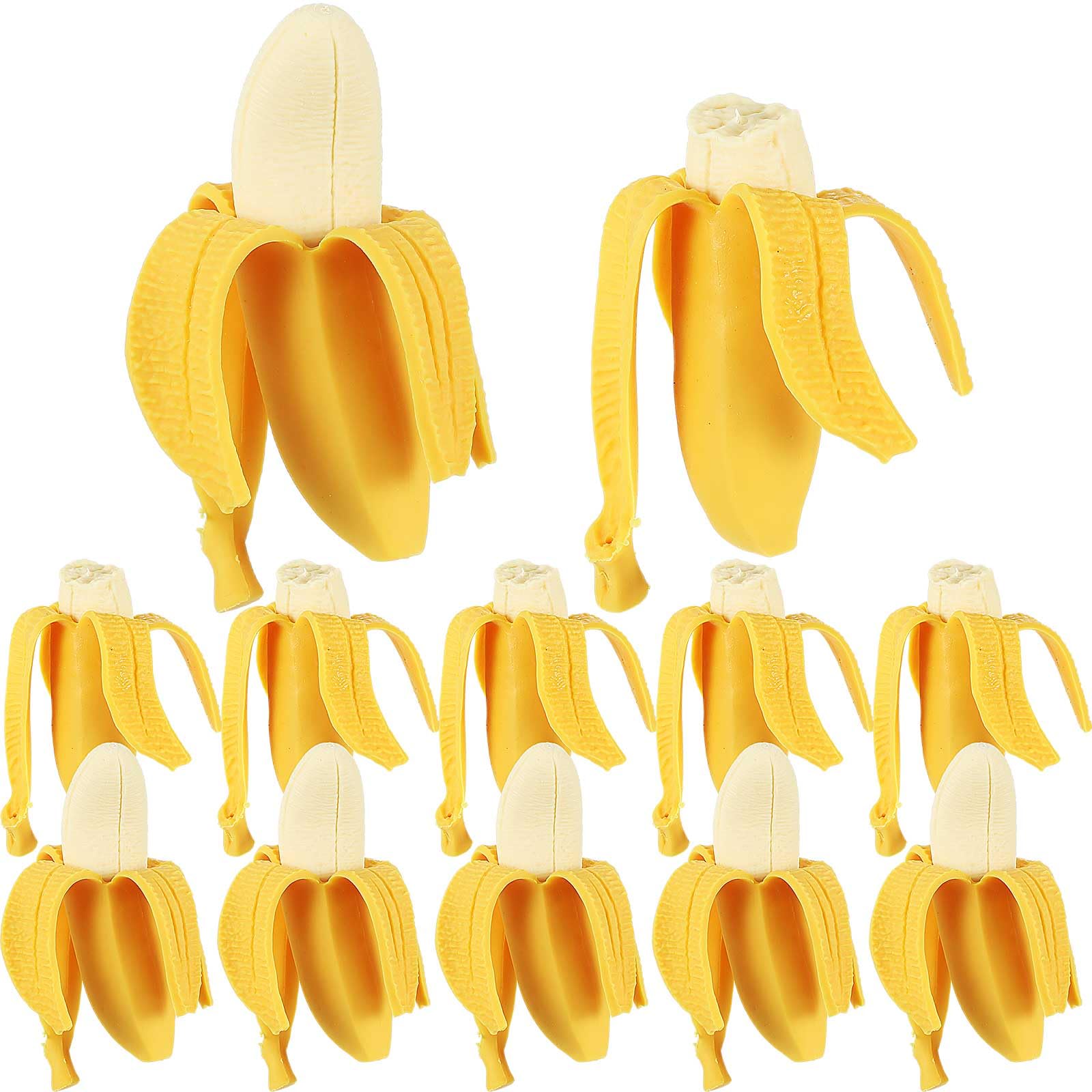 Libima Set of 12 Banana Toy Banana Squishy Fidget Toys Fake Banana Simulation Banana Party Favors Fruit Squeeze Toys for Stress Relief Adults Little Ones Birthday Prank Gifts, 2 Styles