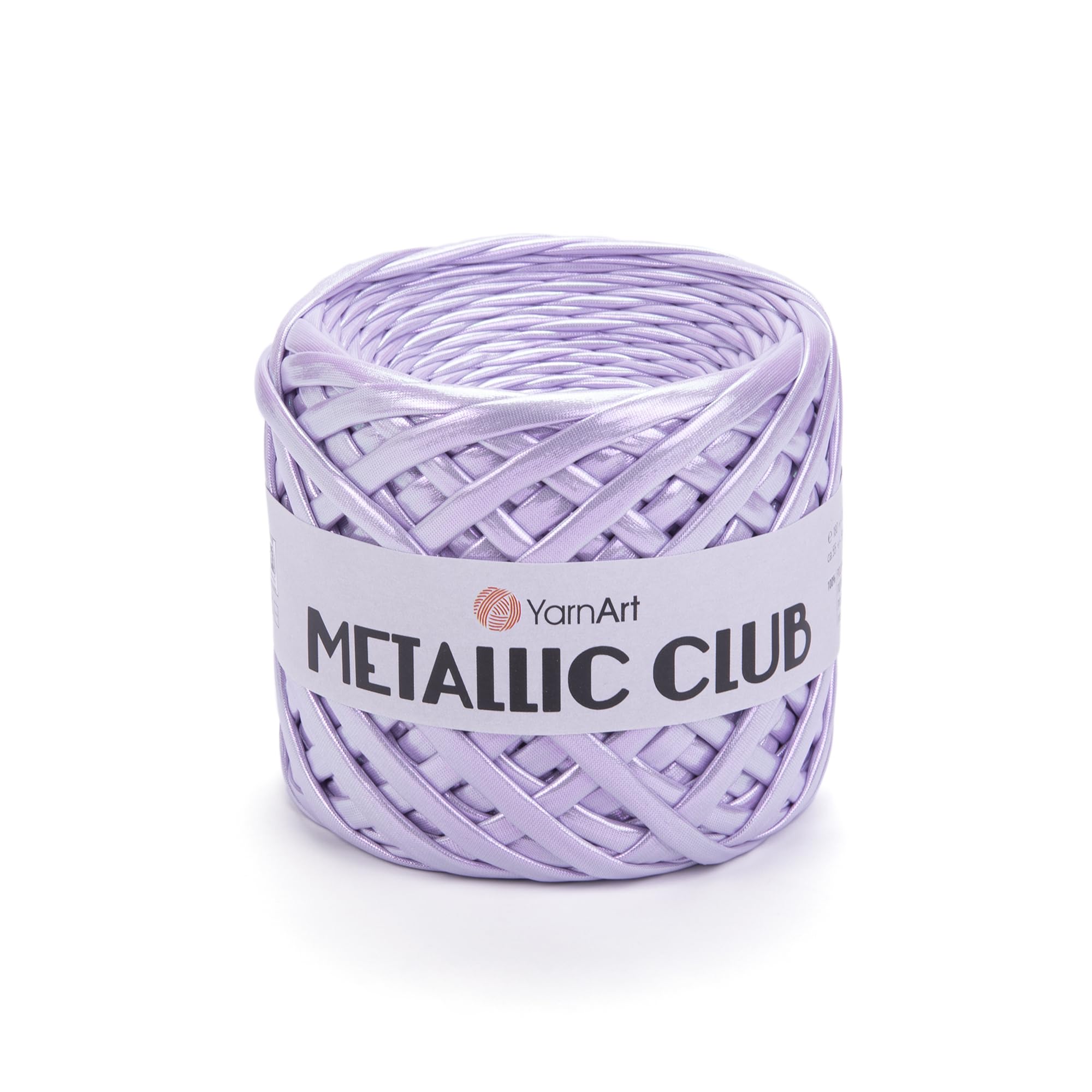 YarnArtMetallic Club Yarn – Super Bulky T-Shirt Yarn, 100% Polyester, 6.35 oz (180g), 60 yds (55m), Shiny Multicolor Thread for Handbags, Chic Night Bags, and Crochet Projects (8101)