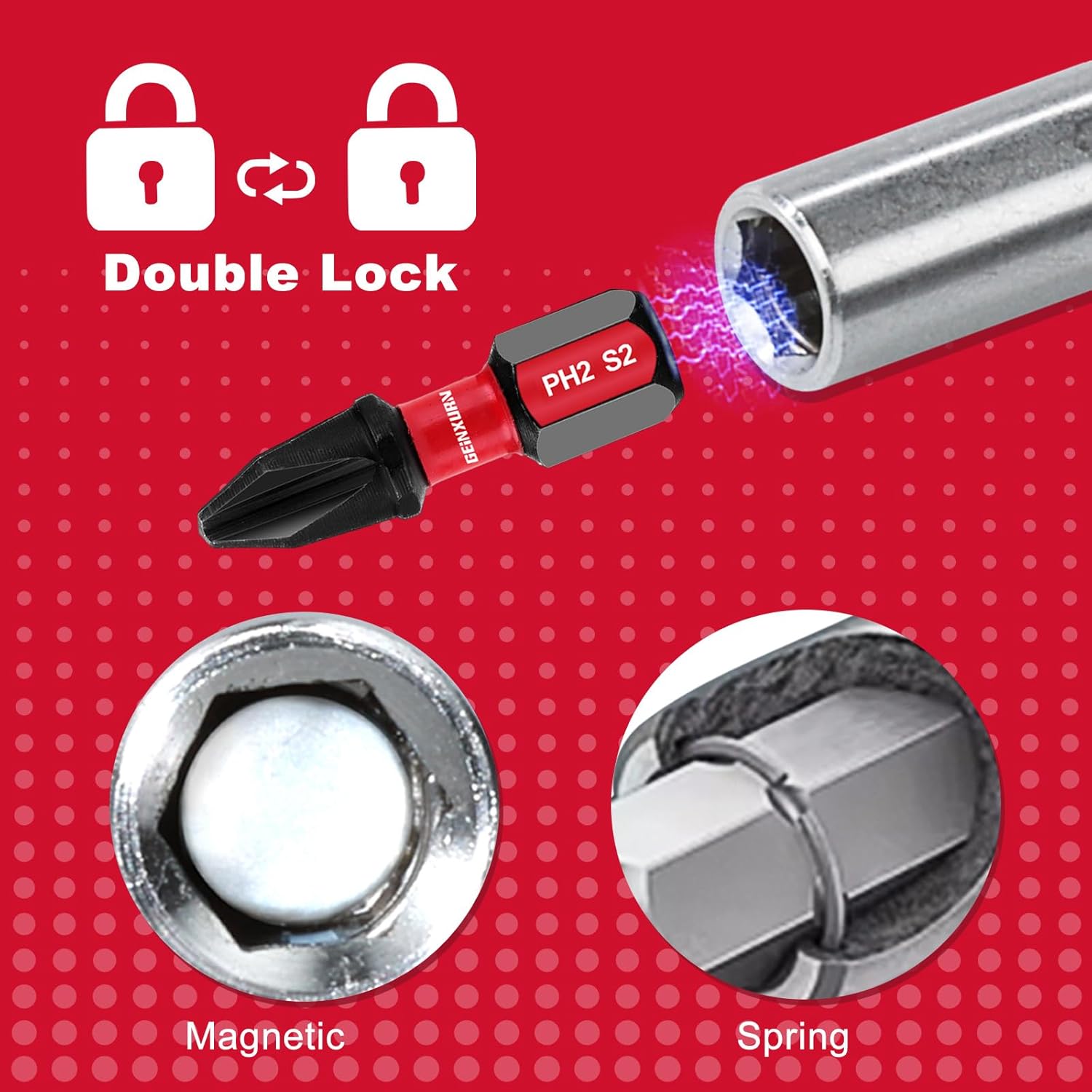 2Inches Stainless Screwdriver Bit Holders, 5PACK Extension Socket Drill Bit Magnetic Holder Hex Shank Quick-Change Drill Bit Guide