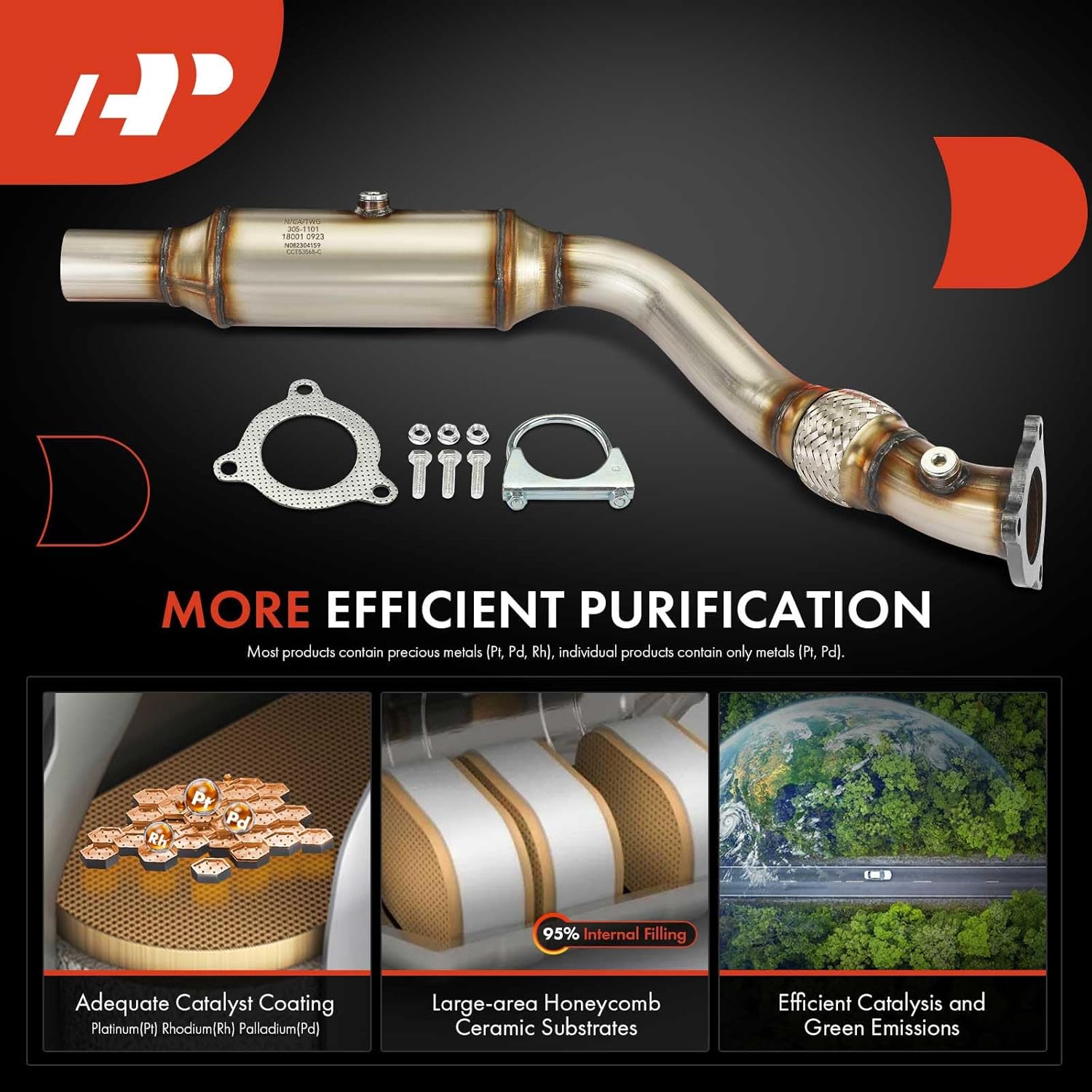 A-Premium Catalytic Converter Kit Direct-Fit Compatible with Chrysler Pacifica 2004 2005 2006, 3.5L, EPA Compliant