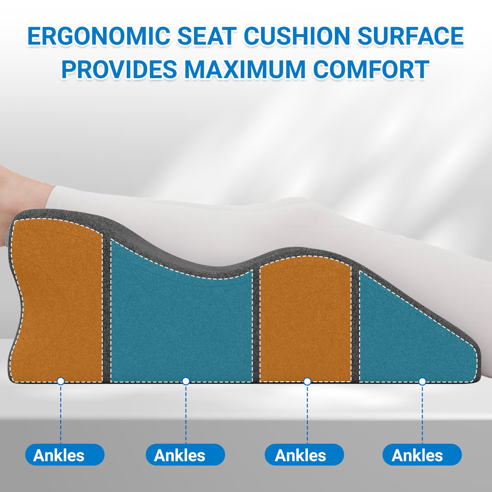 Almohada para Piernas Cojin para Piernas Terapéutico,Almohada Piernas Dormir,Cojín Ergonómico para Venas Dolor de Espalda, Rodillas, Post-Operatorio, Piernas Pesadas