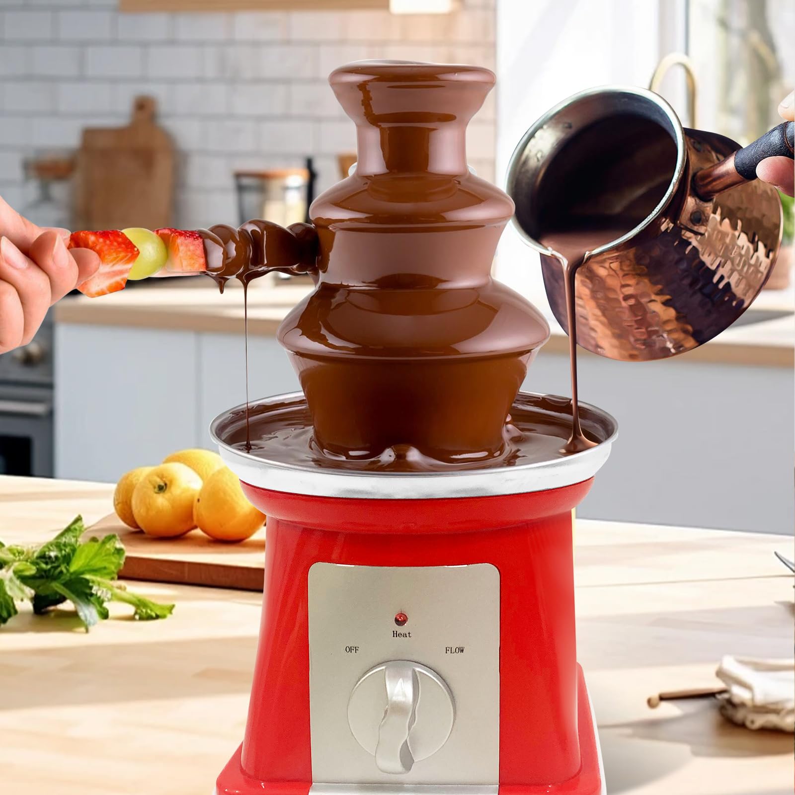 MINI Chocolate Fondue Fountain Machine for Candy Butter Cheese