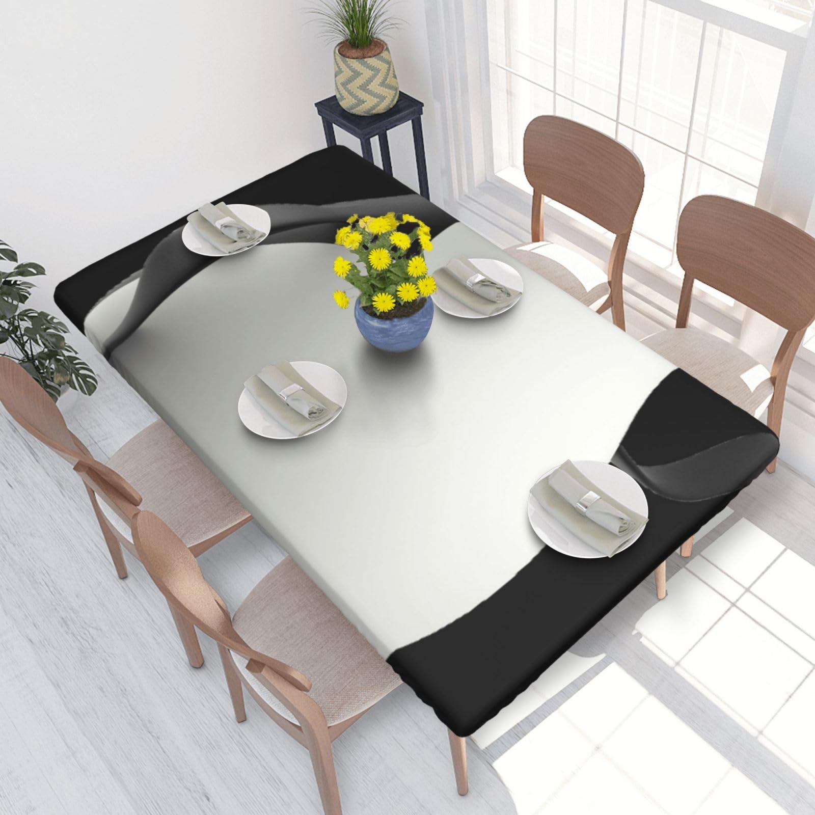 BNVSADC penguin with glasses Printed 4FT Tablecloth 122x76 CM Polyester Kitchen Water Resistant Table Cloth Dining Table Decoration Table Covers