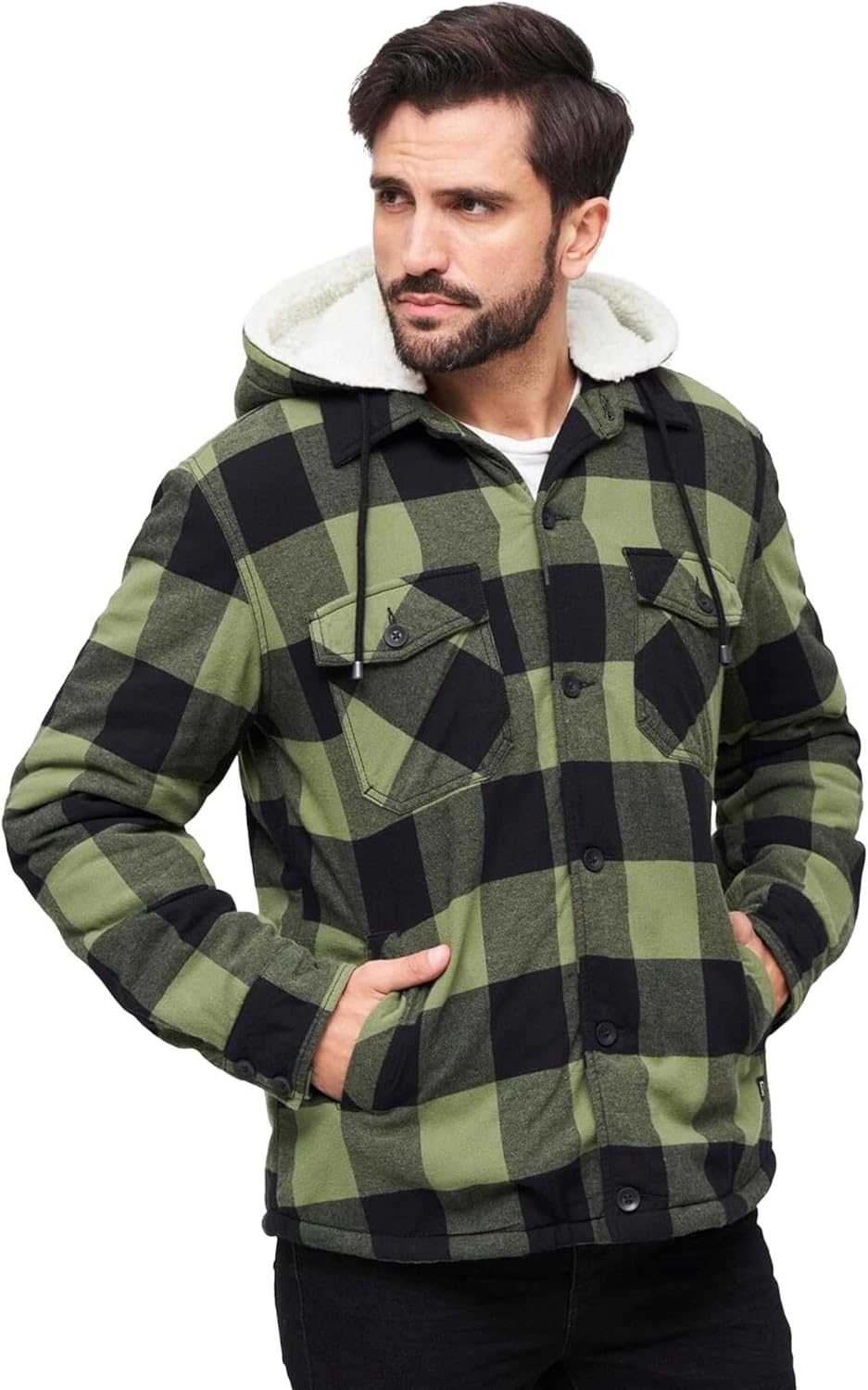 Brandit Men's Lumber Hooded Jacket Black/Blue