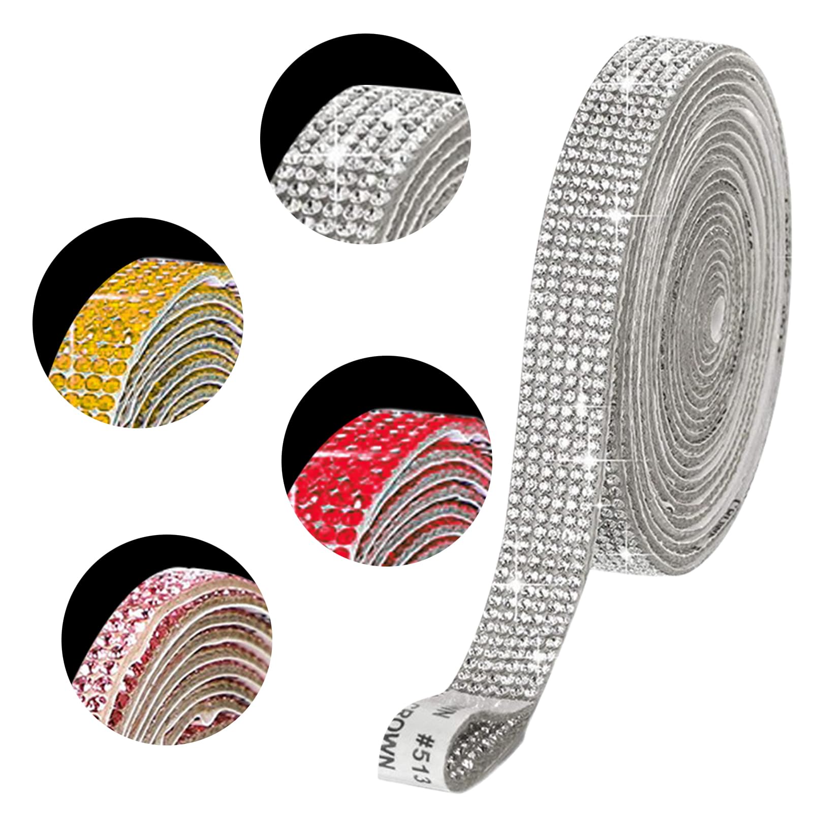 Ruban Strass Diamant Auto-adhésif 3 Rouleaux Ruban Strass Diamant Auto- Adhésif - 3 Rouleaux Argent DIY Décoration Bande Diamant Strass