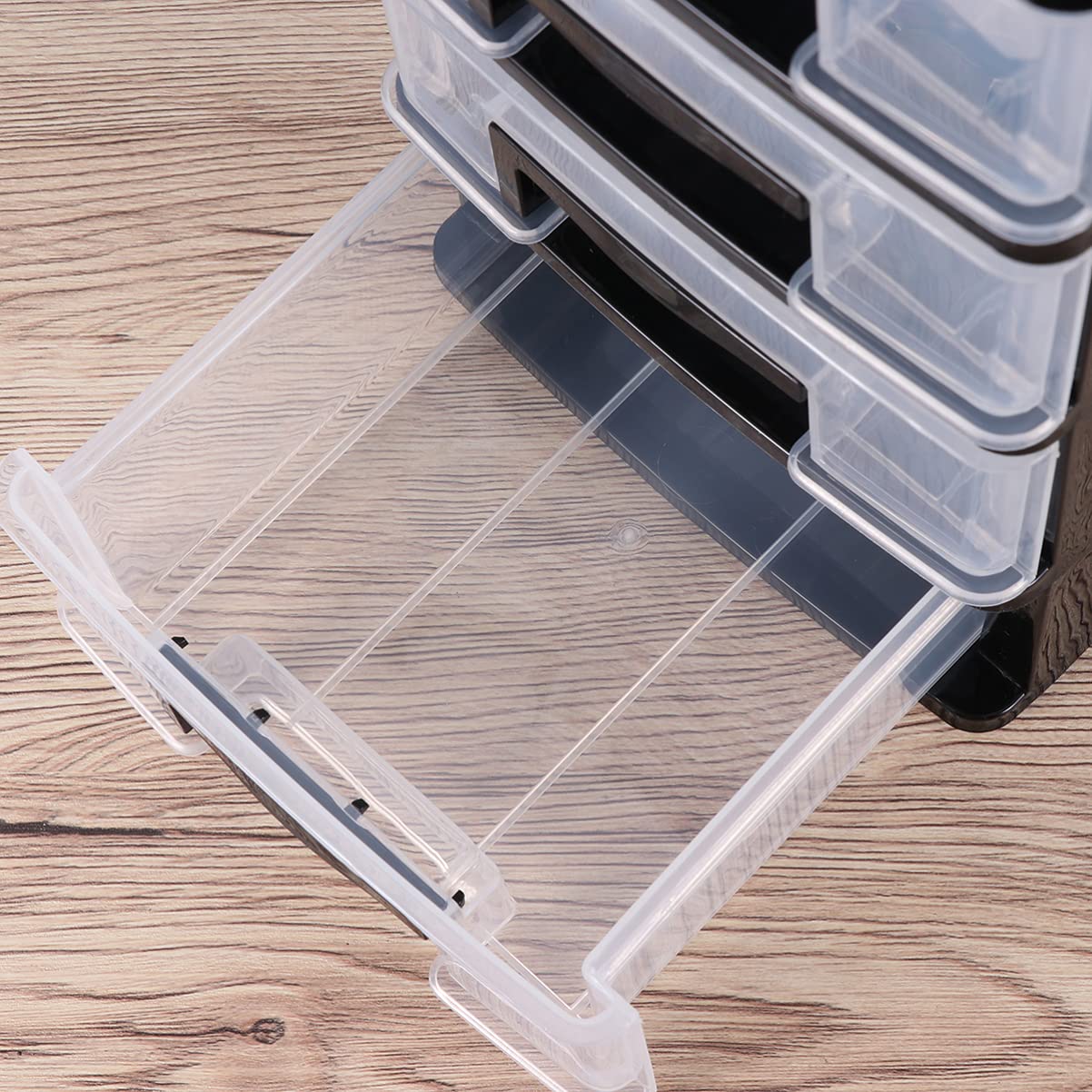 Armadio Portaoggetti Trasparente Con 5 Cassetti in Plastica Organizer Compatto Multiuso Per Ufficio Casa E Studio Contenitore Salvaspazio Da Scrivania 12.40X8.66X5.98In