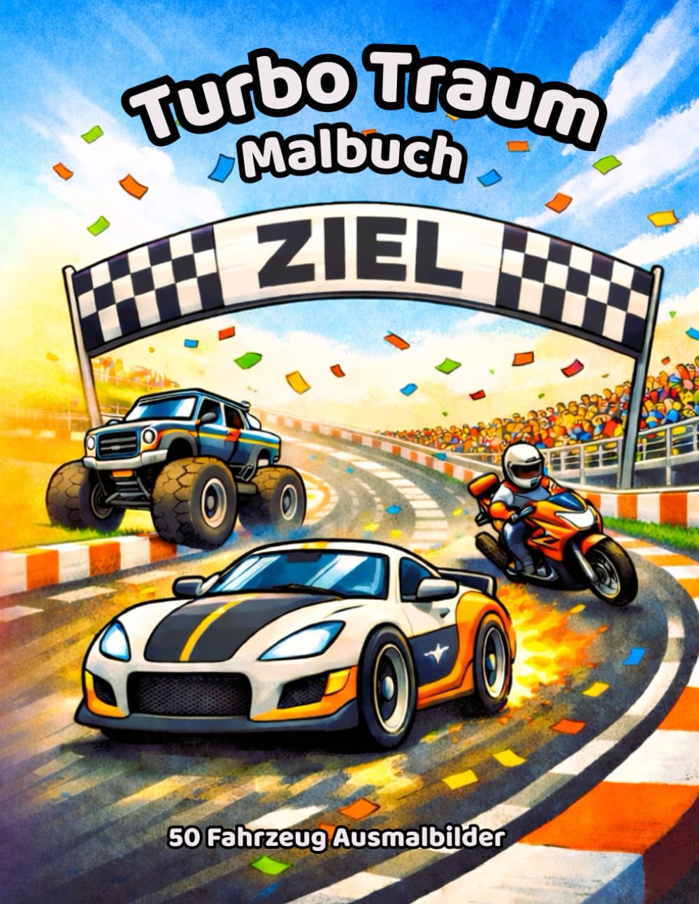 Turbo Traum Malbuch - Mit besonderen Extras für noch mehr Turbo Ausmal-Spaß: 50 starke Fahrzeug Ausmalbilder sorgen für kreativen Spaß