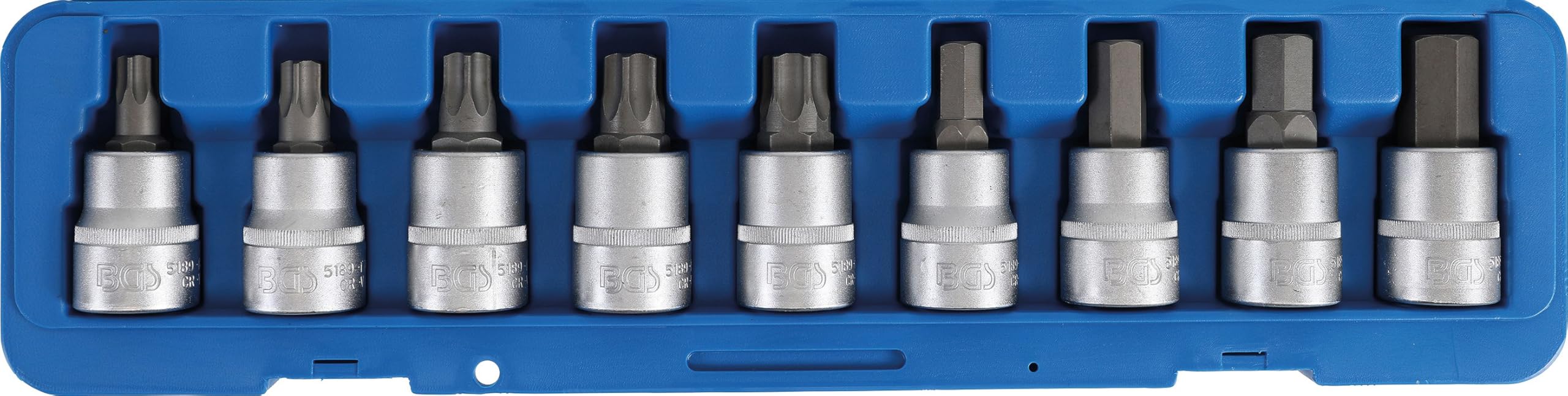 BGS 5189 | Zestaw nasadek do bitów | 20 mm (3/4") | gniazdo sześciokątne, profil T (do Torx) | 9 szt.