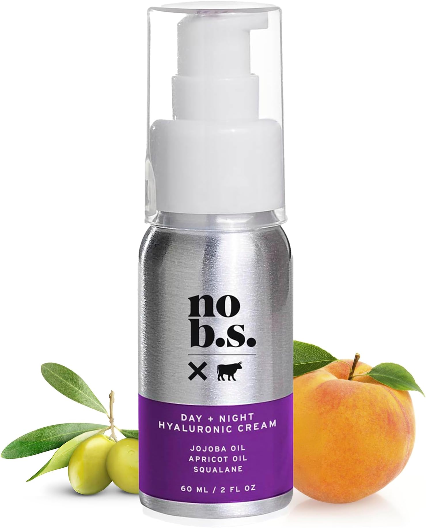 No Bad Stuff - Day & Night Hydrating Cream for Face, Hyaluronic Acid, Jojoba Oil, Apricot Oil & Squalane, Face Cream for All Skin Types, Travel Size, Vegan & Gluten Free, 2 FL Oz