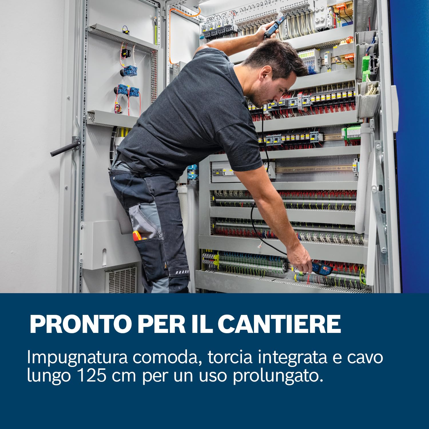 Bosch Professional Tester di tensione GVT 1000-15 1000V AC/DC IP65 con LED e custodia